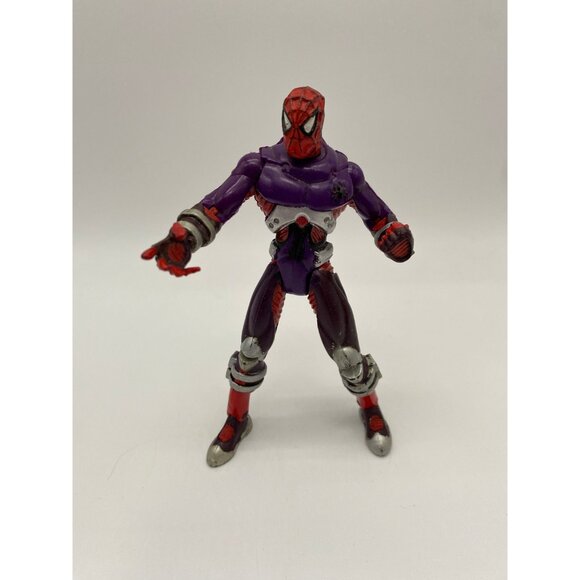 1997 Toybiz Marvel Legends Universe Spider-Man Purple Armour Action Figure Toy - Picture 2 of 7